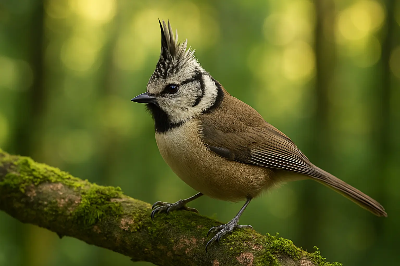 crested woodland bird